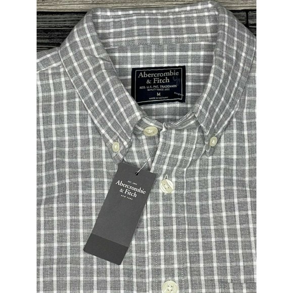Abercrombie & Fitch Gray Plaid Button Up - Picture 5 of 6
